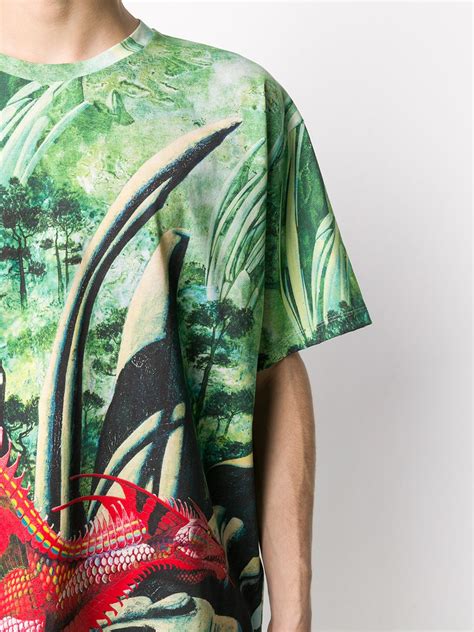 versace t-shirt mit drachen-print